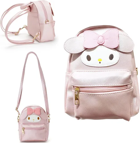 Vista 6 de ZJYJING Dibujos animados anime mini lindo PU mochila bandolera mochila bolso para niños niñas Cosplay, Negro -, Anime