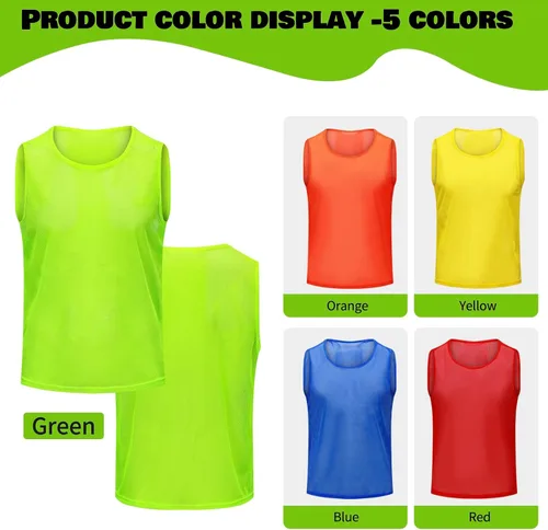 Vista 5 de 12/24/48PCS Pinnies Youth Team Pennies para Deportes Niños y Chalecos Scrimmage para Fútbol Baloncesto Jersey Practice
