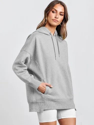 Vista 5 de ANRABESS Sudaderas con capucha de gran tamaño para mujer, sudadera de forro polar 2024, trajes de moda para adolescentes y niñas