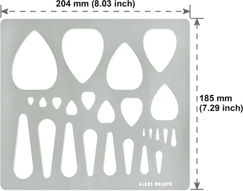 Vista 4 de Aleks Melnyk No.205 - Plantilla de metal para joyería, pendiente de forma de lágrimas, recortes, plantilla lapidaria para cabujones, lágrima