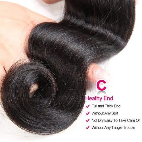 Vista 6 de Wingirl 3 paquetes de cabello humano ondulado doble trama 10A, paquetes de cabello brasileño de 12, 14, 16 pulgadas Negro