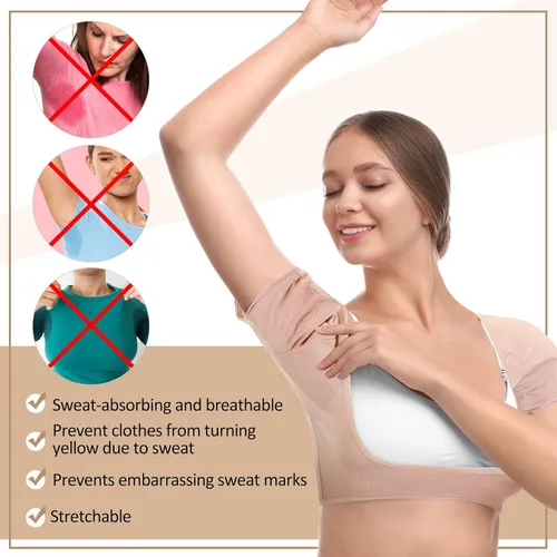 Vista 3 de Handepo 6 piezas de chaleco de sudor para axilas transpirables a prueba de sudor almohadillas para mujer protector de axilas