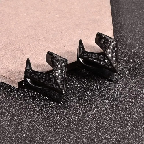 Vista 5 de Maxbott 1 par de tapones triangulares de acero inoxidable para orejas, túneles, aretes, dilatadores para expansor de orejas, joyería de piercing