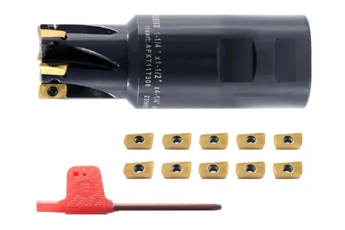 Vista 29 de Accusize Industrial Tools Molino de extremo indexable de hombro cuadrado de 90 grados de 1/2 '' con insertos de carburo Apkt11T3, 0056-0913