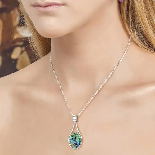 Vista 3 de JEWELOPORIUM Colgante de plata de ley 925 hecho a mano para mujer, 12 x 16 pulgadas, con piedras preciosas ovaladas, joyería de plata para regalo