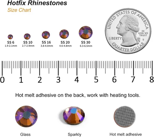 Vista 108 de 6000 PIEZAS Diamantes de Imitación Hotfix a Granel, Diamantes Naranja para Manualidades y Ropa, Diamantes de Imitación para Decoración DIY, SS10