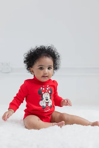 Vista 2 de Disney Minnie Mouse - Paquete de 2 mamelucos de cuello alto para niñas recién nacidas y bebés