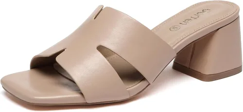 Vista 8 de Sandalias de tacón grueso con punta cuadrada abierta para mujer, sandalias bajas y cómodas de tacón bajo, sandalias casuales para el uso diario