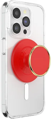 Vista 12 de PopSockets Agarre para teléfono MagSafe con soporte, soporte magnético, parte superior intercambiable, sujeción segura para fundas MagSafe de rojo