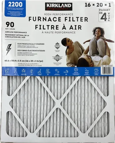 Vista 2 de Kirkland Filtro de aire Signature de 16 x 20 x 1 (paquete de 4) filtros de aire acondicionado electrostático plisado HVAC para alergias, polen