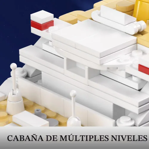 Vista 8 de NETEHU - Juego de bloques de construcción modelo Titanic Boat de 1465 piezas, modelo de crucero de ladrillos, juguetes educativos de bricolaje