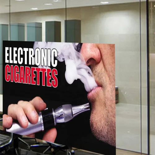 Vista 5 de Pegatina de vinilo para cigarrillos electrónicos para interiores, letreros para publicidad - 9.25inx24in