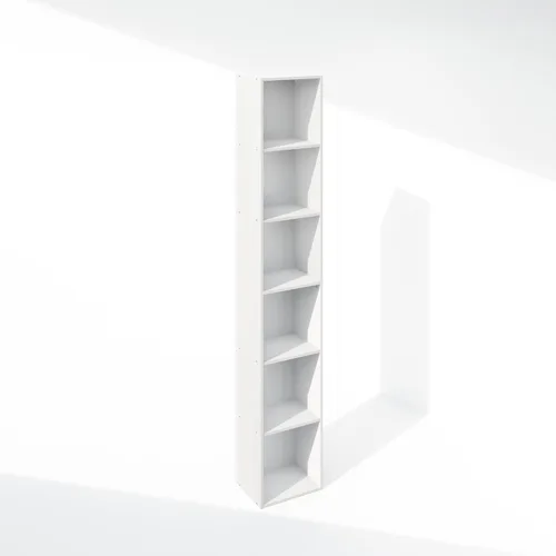 Vista 5 de Furinno Cubicle - Organizador de armario de 6 niveles y almacenamiento, organizador de armario, estante abierto, para armario, dormitorio, sala