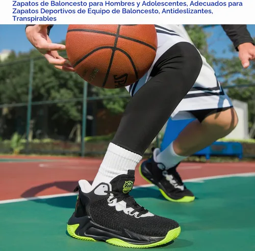 Vista 9 de Beita - Tenis de baloncesto para hombre, con parte superior alta, transpirables, antideslizantes Negro/Verde