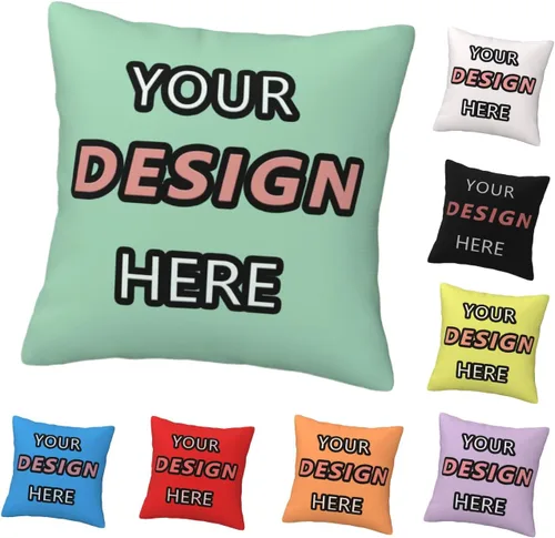 Vista 10 de Custom Pillow for Mother's Day Your Design Here Customized Pillow with Photo 12''x12'' Black