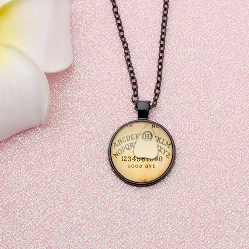 Vista 4 de FEELMEM Ouija - Collar con colgante de tablilla de Ouija collar con colgante de plancheta tablero de espíritu joyería de Ouija regalo de Ouija Metal