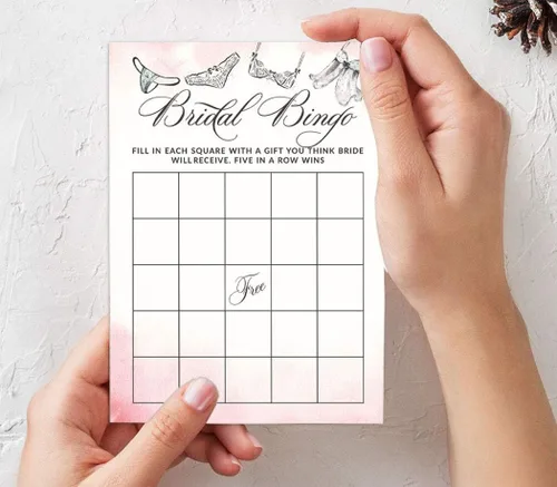 Vista 7 de 50 tarjetas de juego de bingo de lencería para despedida de soltera, boda, despedida de soltera, a granel, cuadrado en blanco, ideas de regalo