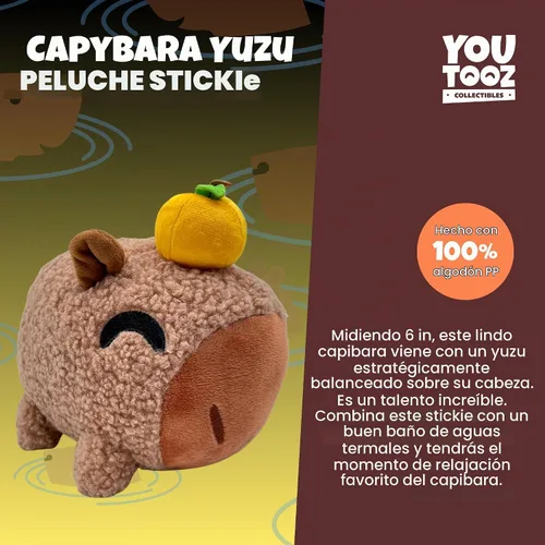 Vista 2 de Youtooz Capybara Yuzu Stickie - Peluche magnético súper suave de 6 pulgadas de Youtooz Plush Collection