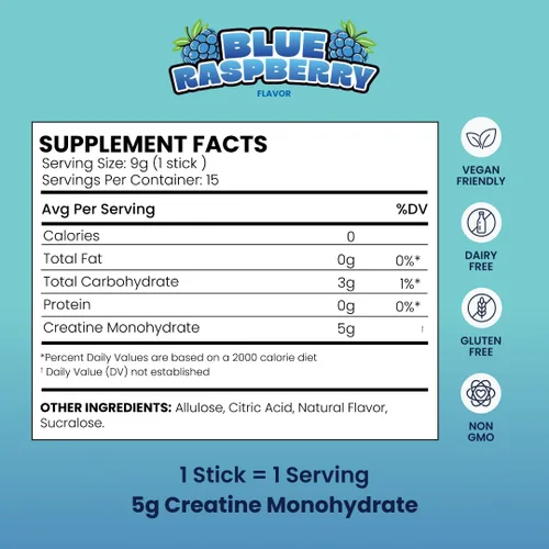 Vista 2 de EHP Labs OxyShred Creatine Monohydrate Fizz Sticks, Blue Raspberry, 15 Pack