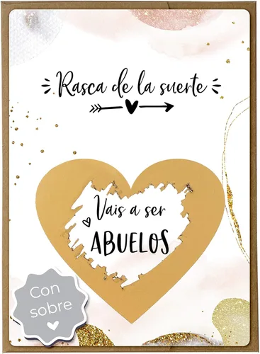 Vista 10 de Joli Coon Tarjeta de rascar Vas a ser abuela con sobre - Anunciar embarazo abuela