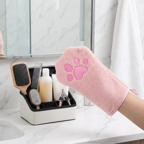 Vista 5 de PET Grooming Towel Glove for Dogs and Cats Quick Drying