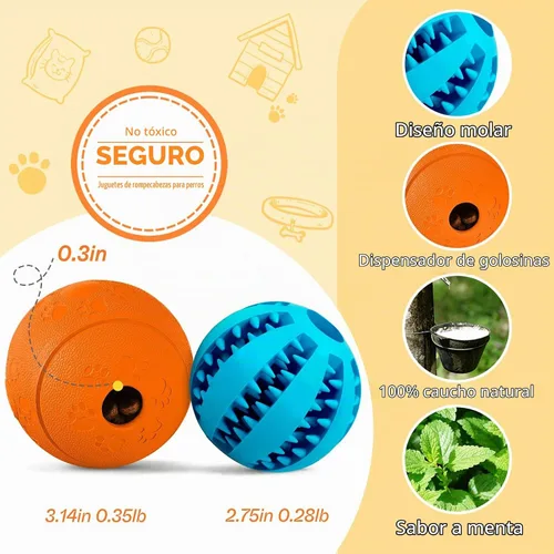 Vista 2 de HIPPIH Paquete de 2 rompecabezas para perros, juguetes interactivos para dispensar golosinas, juguetes duraderos para cachorros para dentición