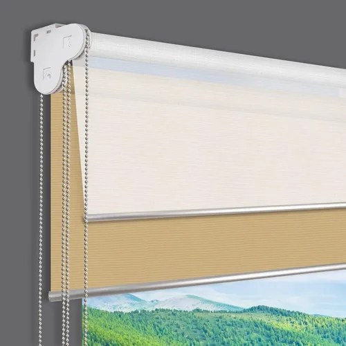 Vista 10 de Persianas de ventana enrollables con protección UV, persianas opacas personalizadas color beige, elegantes persianas enrollables, ahorro de energía