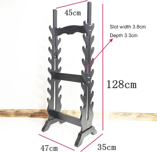 Vista 2 de 16-Floor Standing Display Weapon Shelves Martial Arts Sword Stand Sword Holder Display Stand Vertical Display Stand Weapon Stands for Storing