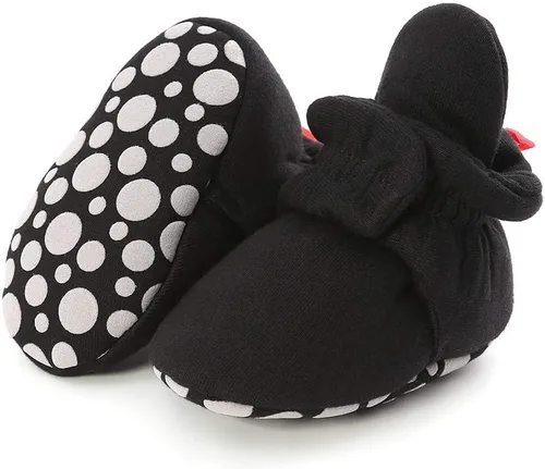 Vista 68 de Botines de forro polar para bebés, niños y niñas, pantuflas antideslizantes con agarre suave, zapatos de calcetín para recién nacidos, cuna