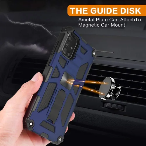 Vista 4 de Funda de teléfono para Samsung Galaxy A51 4G con protector de pantalla de vidrio templado y accesorios para celda, soporte de soporte resistente