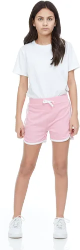 Vista 3 de Pink Angel 4 piezas de pantalones cortos de delfín para niñas, correr, gimnasio, entrenamiento, pantalones cortos para niños, ropa deportiva