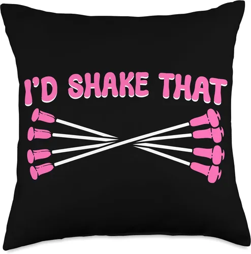 Vista 5 de Majorette & Baton Twirler Shirts & Merch I'd Shake That. Majorette Twirler Baton - Almohada giratoria, 16 x 16 pulgadas, multicolor