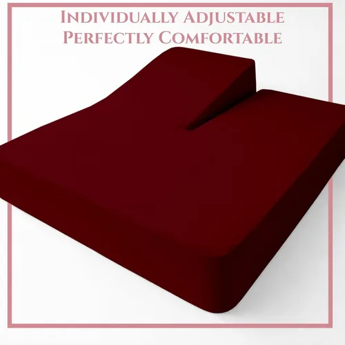 Vista 4 de Sábana bajera ajustable con parte superior dividida para camas ajustables, 100% algodón Giza, cabeza flexible de 34 pulgadas, tamaño King, 1 pieza
