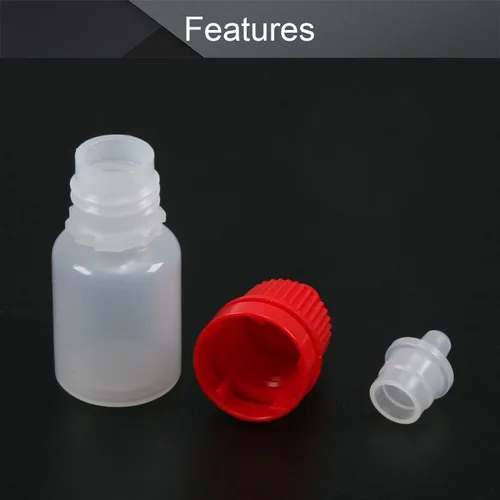 Vista 4 de Othmro Botellas cuentagotas de plástico de ojo de laboratorio de polietileno de 0.2 onzas, 10 piezas, gotero líquido exprimible de 0.2 fl oz boca