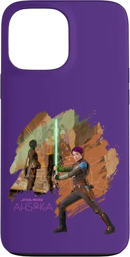 Vista 22 de iPhone 11 Star Wars Ahsoka Part Two Sabine Wren Mural y estuche de sable de luz