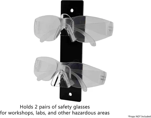Vista 2 de Marketing Holders Estante colgante para lentes de sol con herrajes de 2 niveles para lentes con parte trasera negra para montaje en pared, nariz