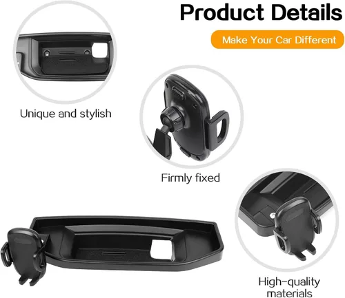 Vista 6 de Hoolcar Soporte para teléfono Ram Dash con bandeja de almacenamiento, compatible con Dodge Ram 2018-2023, accesorios interiores