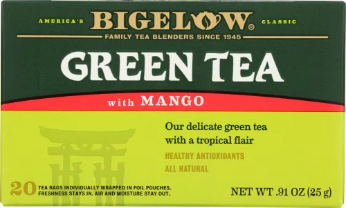 Vista 46 de Bigelow Té verde con melocotón, cajas de 20 unidades (paquete de 6) Té con cafeína con té verde y menta, 120 bolsas de té en total