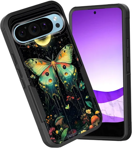Vista 53 de Funda para Pixel 6A, funda híbrida de doble capa resistente a prueba de golpes de policarbonato duro de silicona suave TPU para Google Pixel 6A