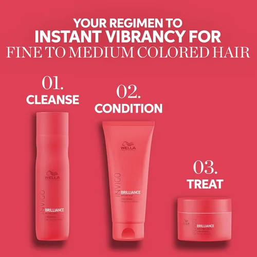 Vista 9 de Wella Professionals Invigo Brilliance - Máscara capilar para cabello de color fino/normal, tratamiento acondicionador, máscara de vibración