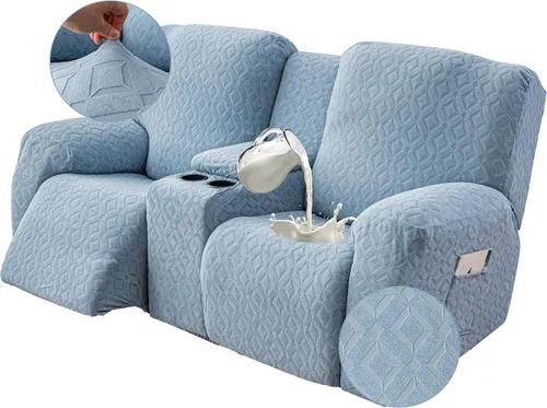 Vista 12 de Gennia Funda Impermeable para Silla Reclinable, Fundas Elásticas para Sofá Reclinable con Bolsillos, Fundas Lavables para Silla Reclinable Lazy Boy