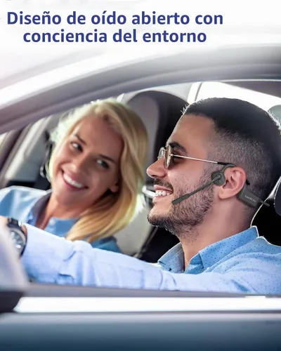 Vista 5 de Auriculares Bluetooth YouthWhisper con micrófono, auriculares de oreja abierta, auriculares inalámbricos Bluetooth 5.2 con auriculares duales CVC8.0