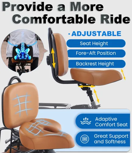 Vista 5 de KAKIGO Electric Tricycle for Adults,Peak 1350W Motor Etrike,48V15.6Ah Ebike,20"x4"Fat Tire Aluminum Folding Electric Trike,3-Wheel Electric