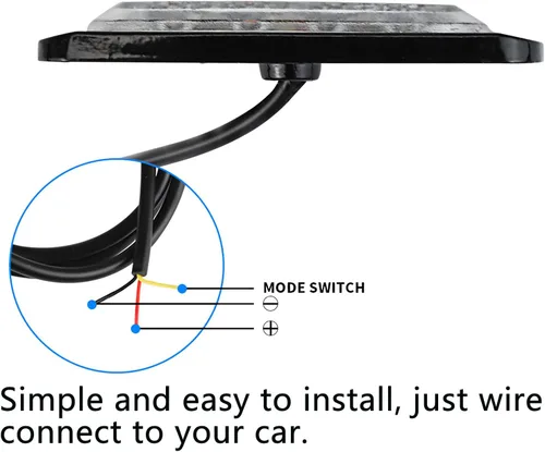 Vista 4 de Lámpara LED de advertencia intermitente lateral de 12-24 V, barra estroboscópica de emergencia (blanco, 4LED)