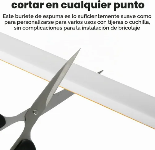 Vista 3 de Burlete de cinta de espuma autoadhesiva blanca para puertas y ventanas de 1 pulgada × 3/4 pulgada × 13 pies, tira de sellado de espuma de alta Blanco