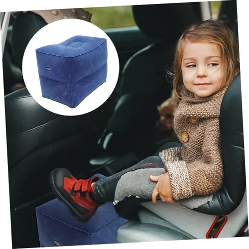 Vista 9 de Almohada de pierna de altura ajustable para niños y niñas, almohada de viaje, cama de avión con memoria, 1 juego Azul