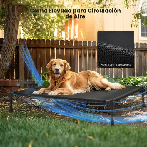 Vista 6 de Veehoo - Camas elevadas para perros de tamaño mediano con cojín de felpa esponjosa Orthopedic Raised Dog Beds for Indoor Outdoor, Soft Pet Sofa