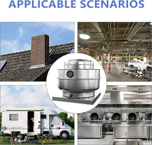 Vista 7 de Ventilador de escape con clasificación de grasa para campana de restaurante Ventilador de escape centrífugo de accionamiento directo 1.5HP 110