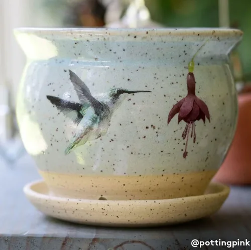 Vista 2 de Calcomanías de cerámica - Overglaze - Calcomanía esmaltada - Colibrí
