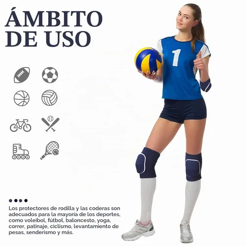 Vista 6 de Sosation Juego de 2 Coderas de Voleibol y Mangas para Rodilla y Brazo con Almohadilla de Protección, Accesorios Esenciales de Voleibol con Alta